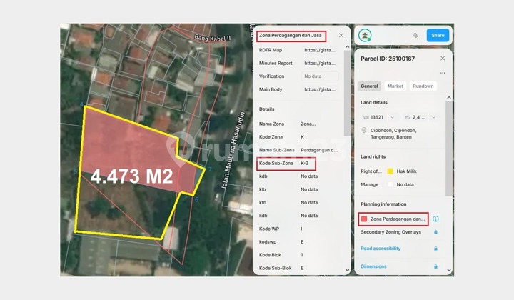 jual Tanah jl maulana hasanudin luas 4473 Cipondoh Tangerang - Ind jual Tanah jl maulana hasanudin luas 4473 Cipondoh Tangerang - Ind