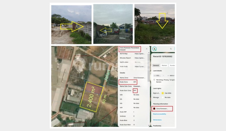 For Sale 2,400 SQUARE METER plot, DPR Block B, Cipondoh, Tangerang - Indonesia