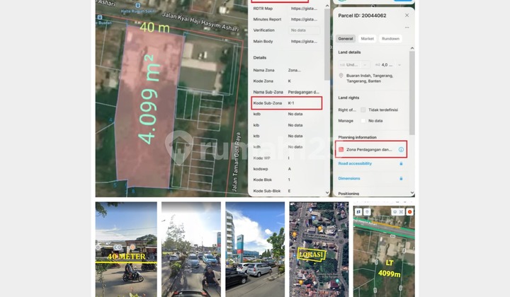 Land for sale 4000 Hasyim Ashari Street, Cipondoh, Tangerang Land for sale 4000 Hasyim Ashari Street, Cipondoh, Tangerang