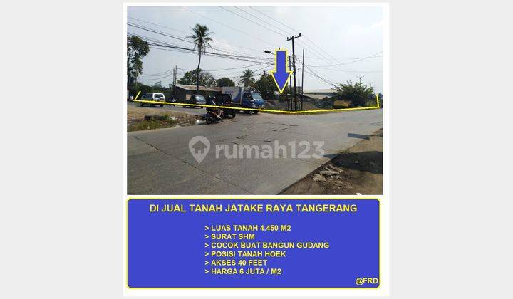 di Jual Tanah di Jatake Raya, Tangerang SHM 4.450 m² 1