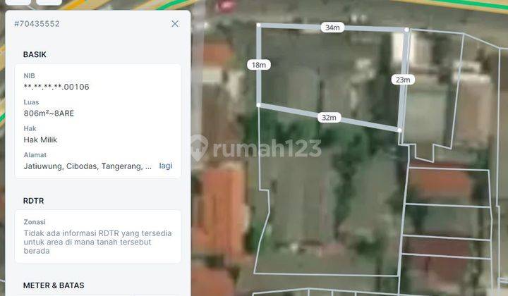 di jual Tanah murah luas 1919 m2 SHM jl gatot subroto Cibodas Tangerang 2