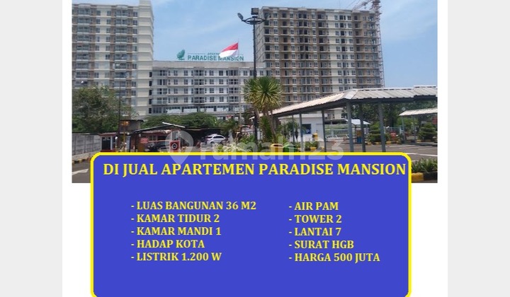 di jual Apartment paradise mansion kamar tidur 2 luas 36 meter kalideres jakarta barat di jual Apartment paradise mansion kamar tidur 2 luas 36 meter kalideres jakarta barat