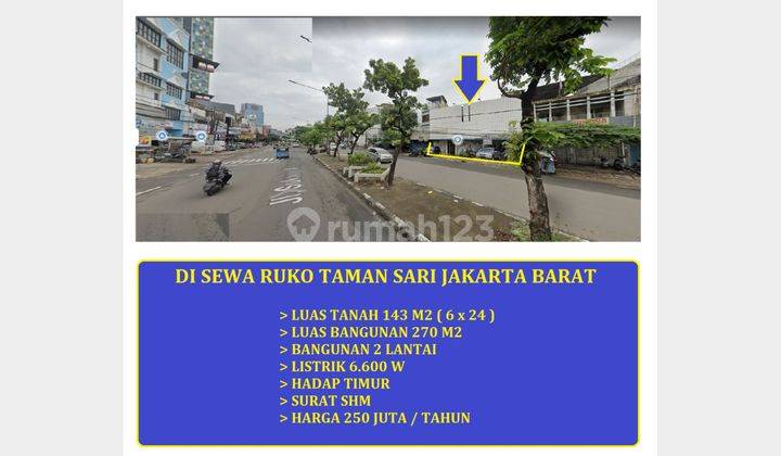 di sewa Ruko 2 lantai Tamansari Jakarta Barat 1