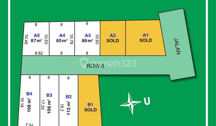 Jual Kavling Murah Kartoharjo Kota Madiun,shm, 5 Menit Lawu Plaza 2