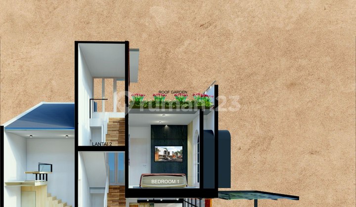 Rumah 2 Lantai Baru Murah di Jalan Bandung Barat SHM 7