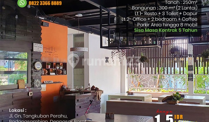 Disewakan Restaurant dan Cafe  Ruang Usaha 250 m2 Kerobokan, Badung