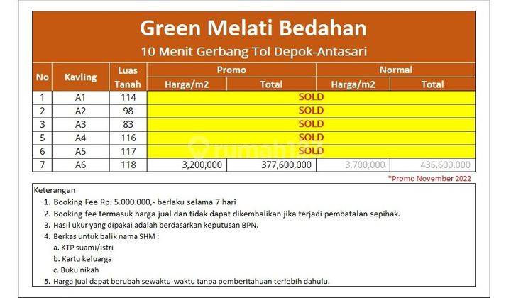 Dijual Tanah Bedahan Depok 1 Km Tugu Sawangan Legalitas SHM  7