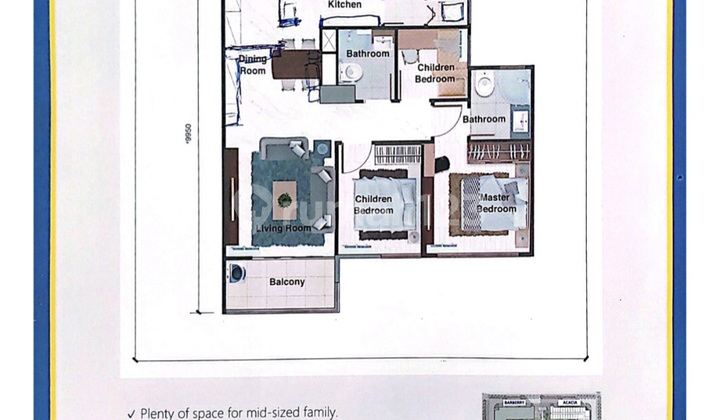 Jual Apartm Sky House Alam Sutera, Type 3+1 Kamar, Lb.76,07m2, Tower Castilla, Harga Take Over Seb 600 Juta 2