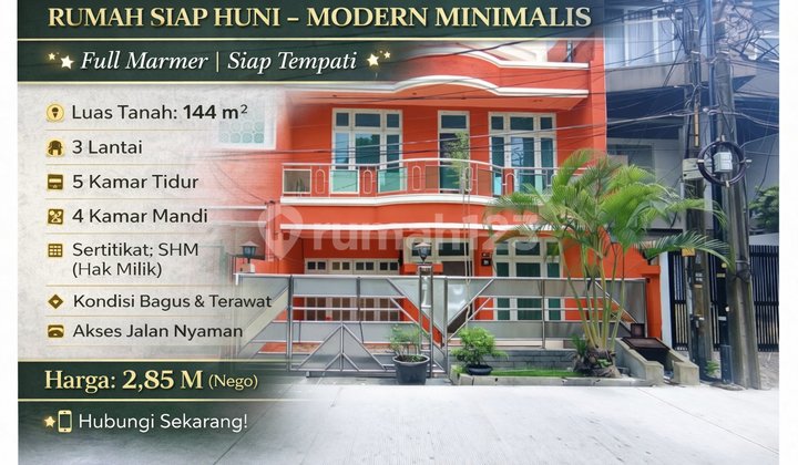 Dijual Rumah Siap Huni Lantai Full Marmer