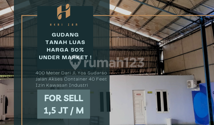 Gudang Tanah Luas. 400 Meter Dari Jl. Yos Sudarso, Simpang Kantor 1