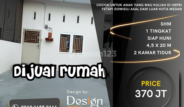 Rumah Inti Kota. Daerah Jl. Gereja, Sekip. Dekat Kampus Unpri 1