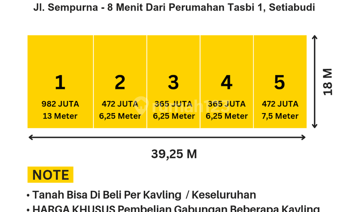 Tanah Jl. Sempurna,shm, 8 Menit Dari Tasbi 1, Setiabudi 2