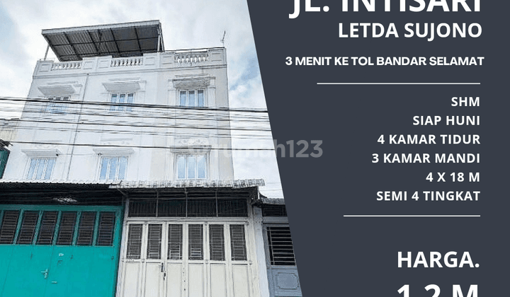 Ruko Jl.intisari.daerah Letda Sujono. 3 Mnt Ke Tol Bandar Selamat 1