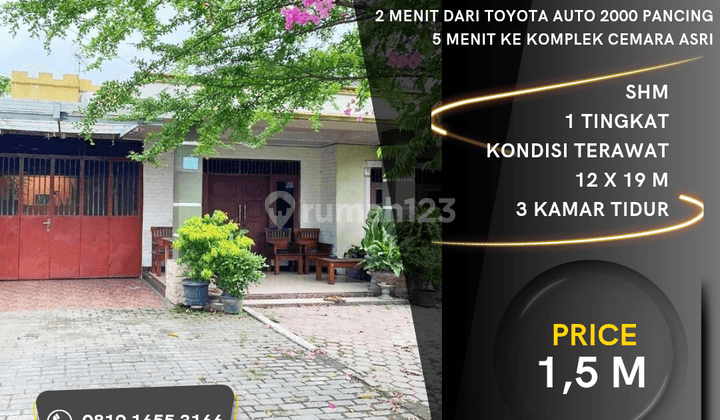 Rumah Lebar 12 Meter. 5 Menit Dari Komplek Cemara Asri.  1