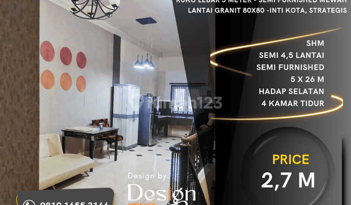 Ruko Jl.pabrik Tenun, Sekip. Lebar 5 M.semi Furnished.dekat Unpri 1