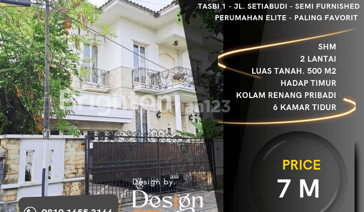 Rumah Komplek Tasbih 1, Jl. Setiabudi.private Pool.semi Furnished 1