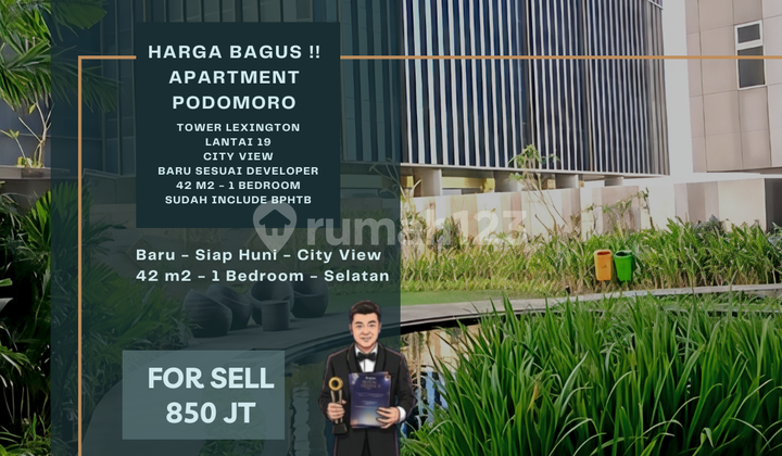 Harga Bagus !! Apartment Podomoro Baru. City View. Lantai 19