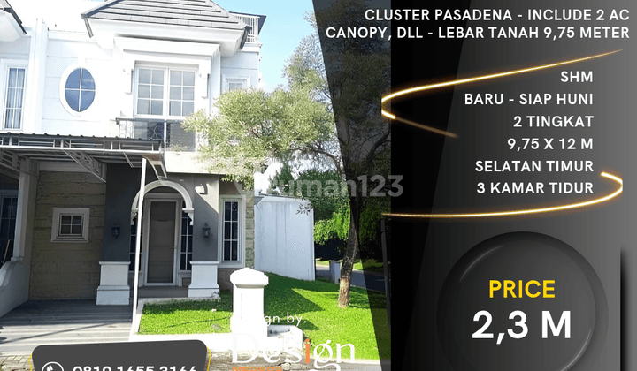 Rumah Baru Citraland Gama City. Posisi Hook. Cluster Pasadena 1