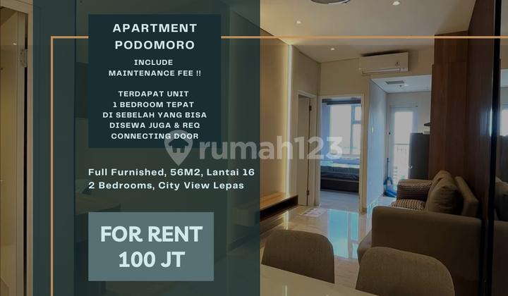 Podomoro Apartment. 2 Bedrooms. Liberty Tower. Floor 16. City View