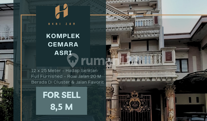 Komplek Cemara Asri. Full Furnished. Lebar 12 M. Hadap Selatan