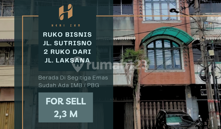 Sutrisno Street Shop House. 2 Shop Houses from Laksana Street. Golden Triangle Location. 1
