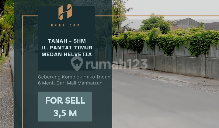 Tanah, Depan Komplek Taman Hako Indah.6 Menit Dari Mall Manhattan