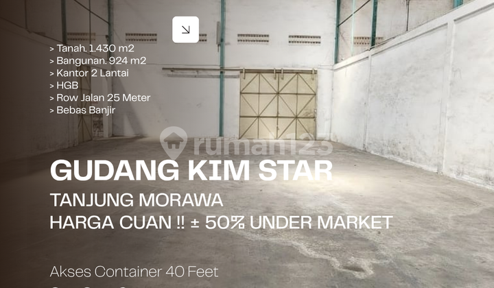 Gudang Kim Star, Tanjung Morawa. Harga 50% Under Market.