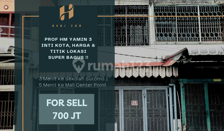 Shop House Jl. Prof Hm Yamin III. Price 700 Million. Near Mall Center Point.