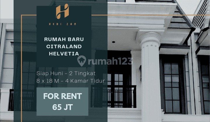 Disewakan Rumah Baru Citraland Helvetia. Lebar 8 Meter. Siap Huni 1