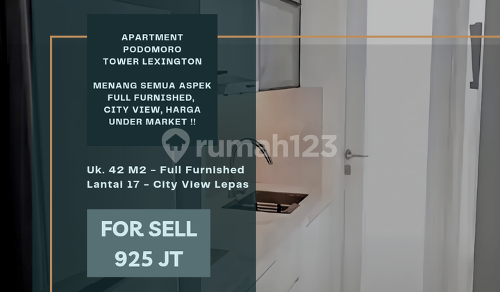 Apartment Podomoro. 42 m2. 1 Bedroom. Full Furnished. City View Apartment Podomoro. 42 m2. 1 Bedroom. Full Furnished. City View