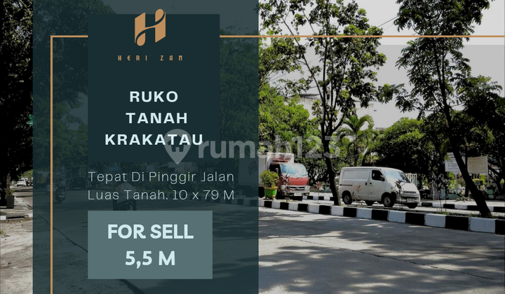 Ruko Dengan Tanah Luas. Tepat Pinggir Jalan Krakatau. Harga Bagus