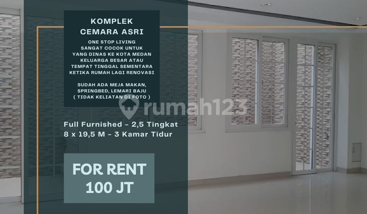 Rumah Komplek Cemara Asri. Full Furnished. Bagus. One Stop Living