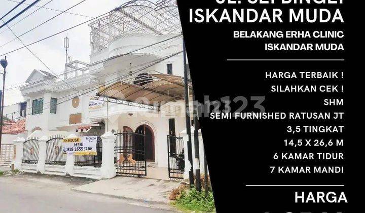 Rumah Luas Jl. Sei Bingei, Belakang Erha Clinic Iskandar Muda 1