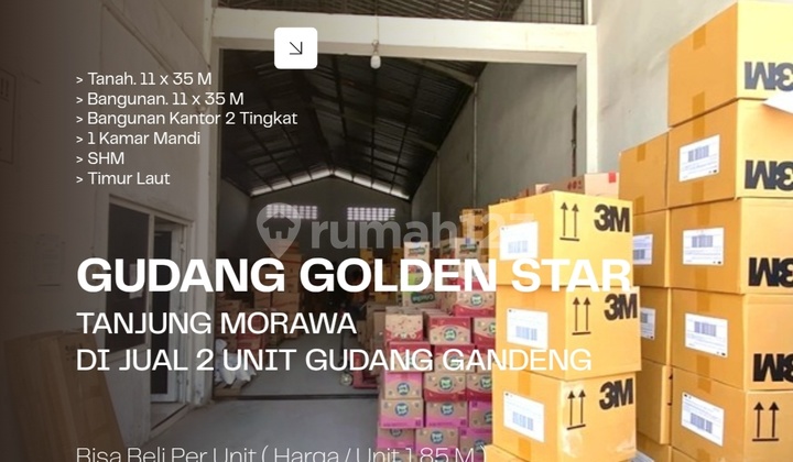 Gudang Golden Star, Tanjung Morawa. Gandeng (Bisa Beli / Unit)