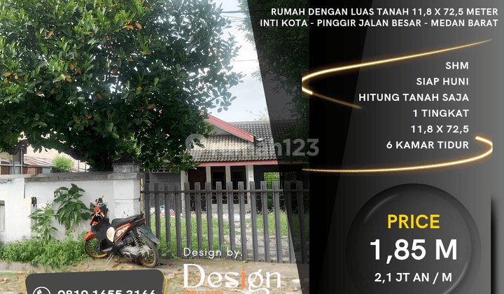 Tanah Inti Kota. 3 Menit Dari Jl. Amir Hamzah. Harga Investor  1