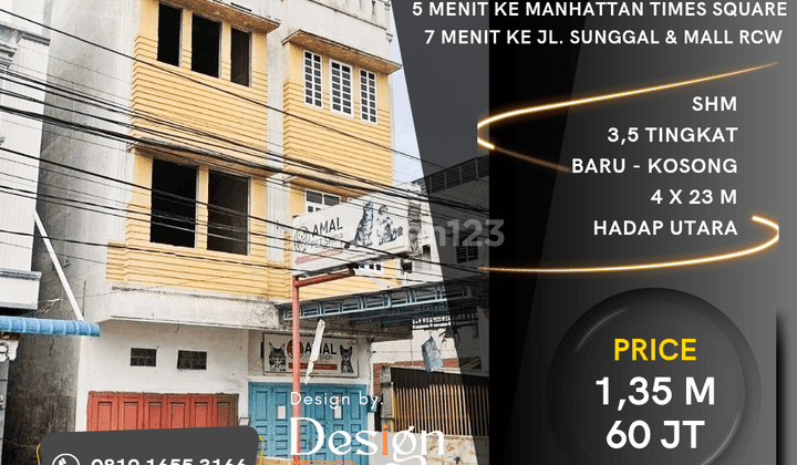 Ruko Baru Jl. Amal, Sunggal. Selangkah Ke Jl. Ring Road