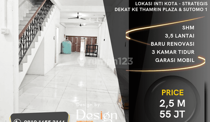 Jual Sewa. Ruko Jl. Yoserizal. Baru Renovasi. Dekat Thamrin Plaza 1