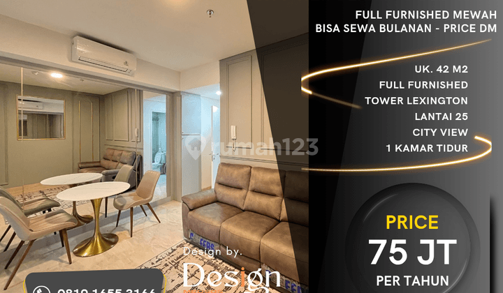 Apartment Podomoro. Full Furnished Mewah. 1 Br. City View Lepas 1