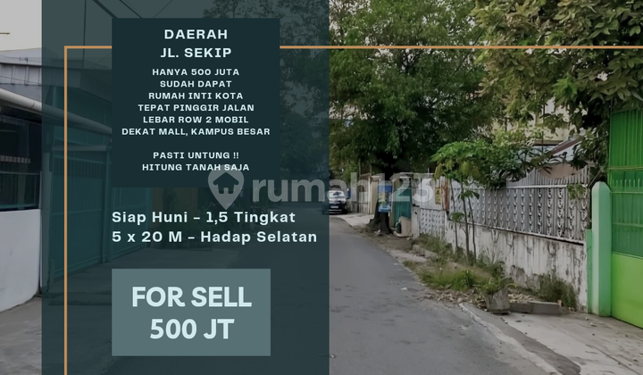 Hanya 500 Juta !! Sudah Dapat Rumah Lebar 5 M. Daerah Jl. Sekip