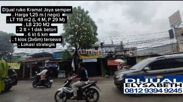 Jual Cepat Murah Ruko 2 Lt, 118m2, Strategis, Tepi Jalan Raya, Koja 1