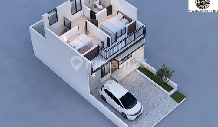 RUMAH 2 LANTAI MINIMALIS MODERN DP 0 % 100 METER KE JALAN UTAMA 10