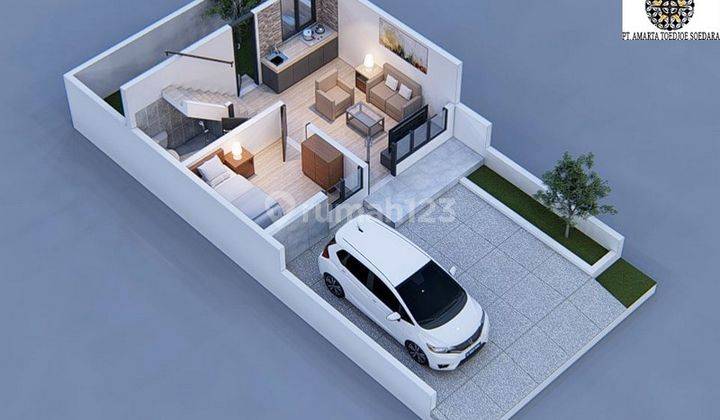 RUMAH 2 LANTAI MINIMALIS MODERN DP 0 % 100 METER KE JALAN UTAMA 9
