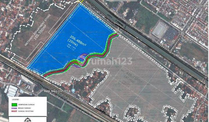 Tanah kavling commercial dan industri 60 Ha Jl.utama lokasi strategis Jl. Raya Kalimalang cikarang 1