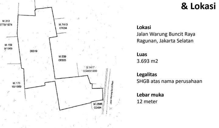 Nego Bawah Njop Tanah Luas 3693m2 Cocok Untuk Gedung di Jaksel 1