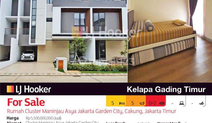 Rumah Cluster Maninjau Asya Jakarta Garden City, Cakung, Jakarta Timur 2