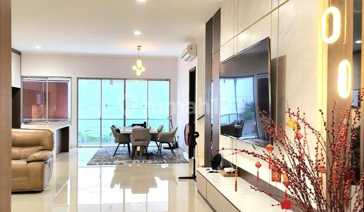 fully furnish interior mewah rumah golf island pik, uk:10x25m2 disewakan  2