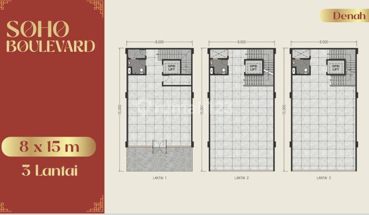 Soho Pik di Jual Uk 8x15m2 3lt Hanya 12,9M Pinggir Jalan Boulevard  1