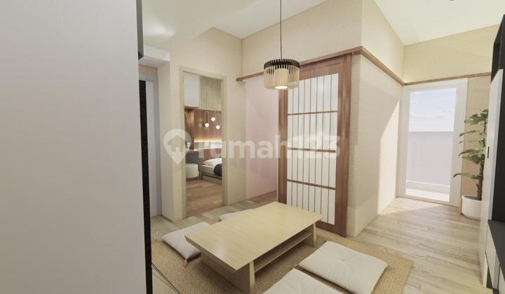 fully furnish interior japan, apartemen tokyo pik2 type 2br di rombak 1br 36m2 siap huni  2
