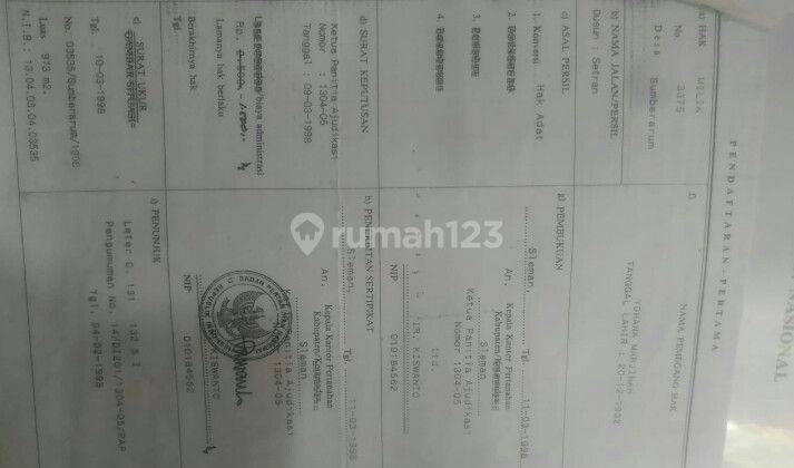 Tanah Sawah Dekat Jalur Yia Pinggir Jalan Strategis 5