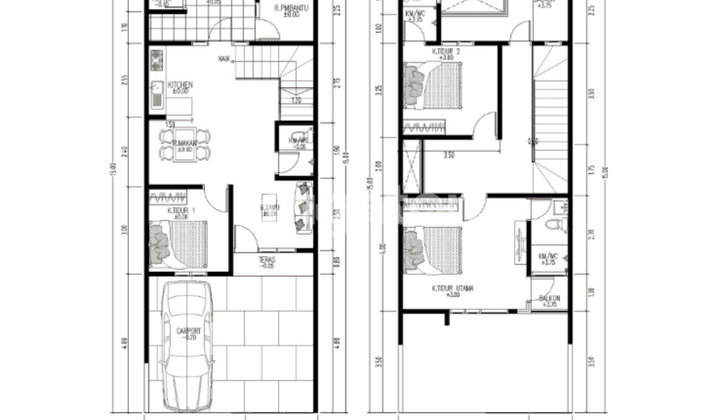 Rumah baru mewah minimalis 2 lantai Mulyosari Kalisari Mulyorejo Surabaya Lebar 6 meter LT90 LB142 SHM 2